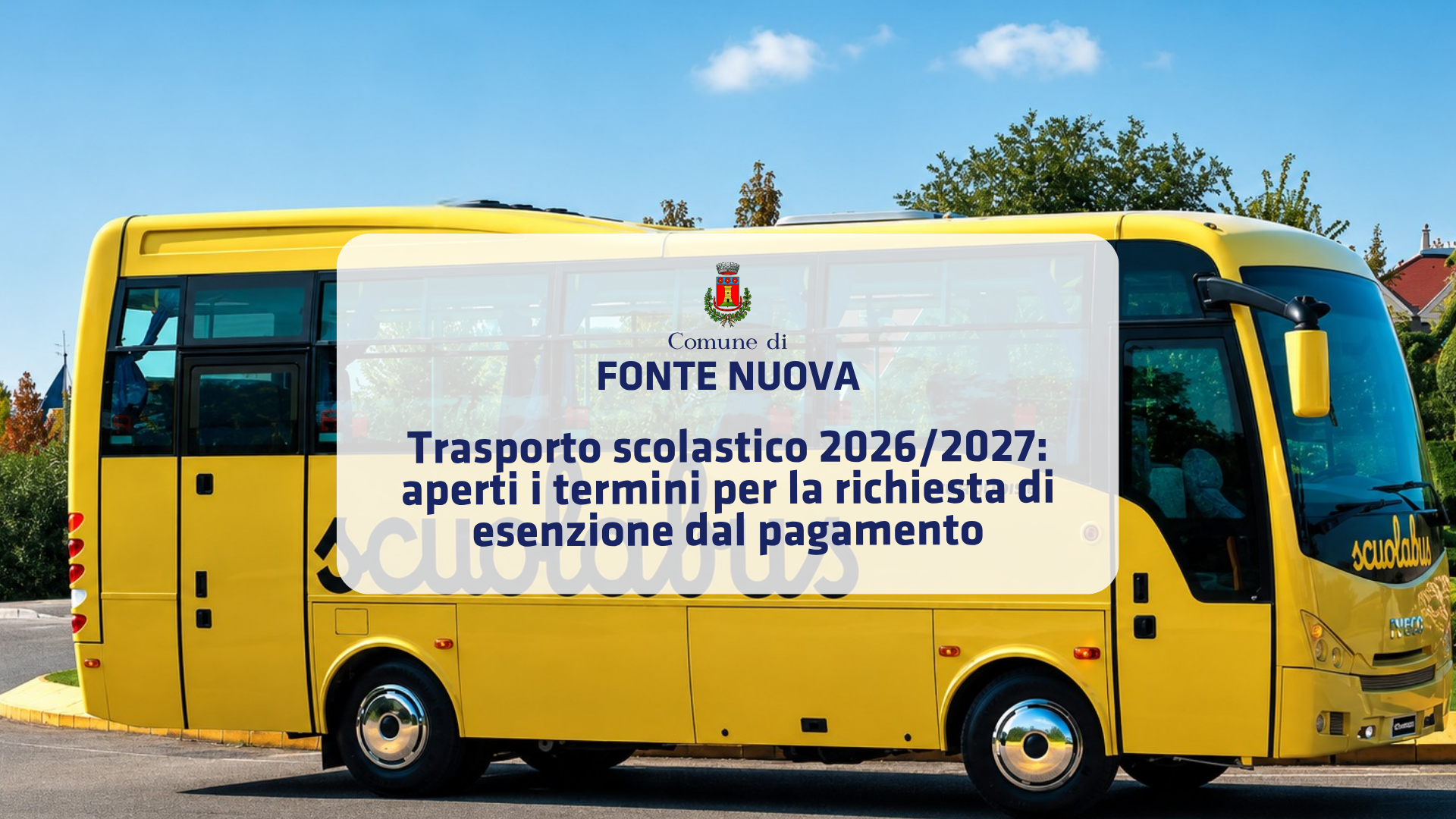 Trasporto scolastico 2026/2027: aperti i termini per la richiesta di esenzione dal pagamento